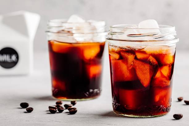 istock Iced Coconut Chai Tea Latte in glass jar 1164184052