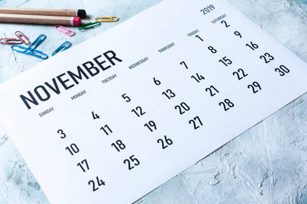 istock Monthly November 2019 calendar 1164184176
