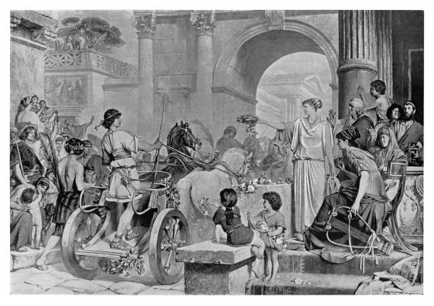 The Victory Parade The Victory Parade - Scanned 1894 Engraving ancient roman civilization stock illustrations