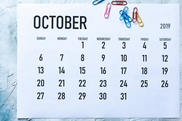 istock Monthly October 2019 calendar 1164185879