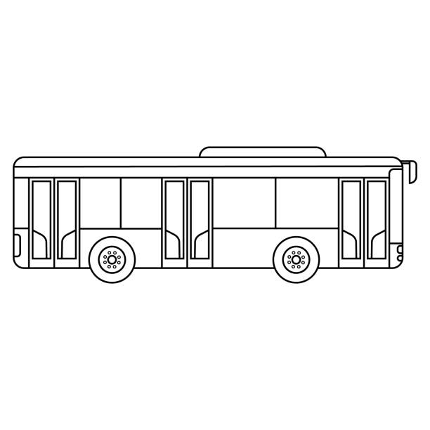 linia autobusowa miejska art. koncepcja transportu publicznego. - mode of transport part of vehicle vehicle part black and white stock illustrations