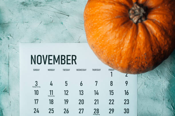 istock November 2019 calendar with Pumpkin 1164190600