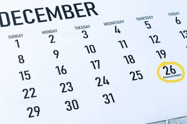 Kwanzaa 2019 beginning day in the United States - Thursday, December 26 marked on 2019 calendar