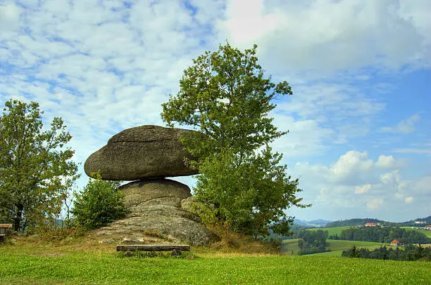 Granite stone formation, called schwammerling, in upper austria