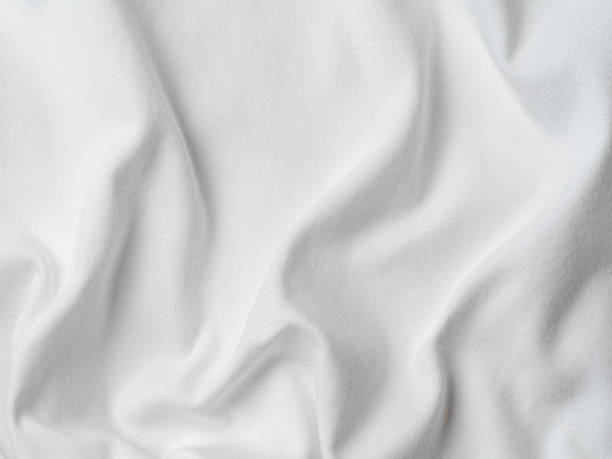 White cotton jersey fabric texture stock photo