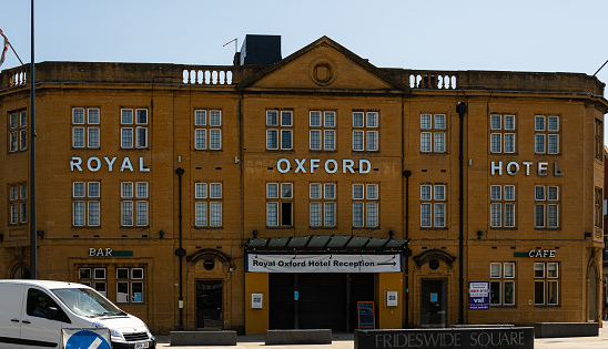 Oxford, United Kingdom - June 29 2019:   The Frontage of the Royal Oxford Hotel in Park End Street