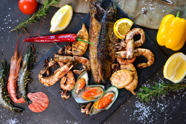 istock Mediterranean grilled food dinner 1164204335