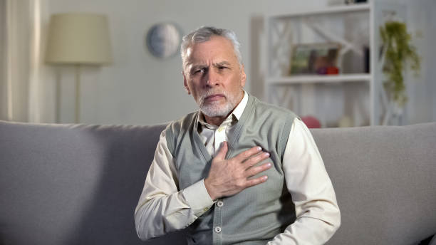 istock Senior man suffering heart pain, touching chest, infarct risk, cardio problems 1164204996
