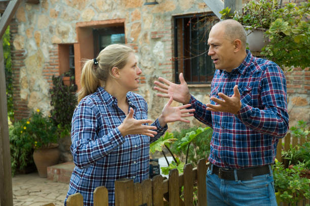 istock Woman having unpleasant talk with neighbour 1164205856
