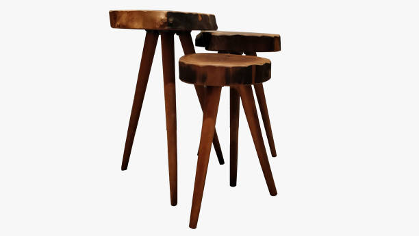 istock Log coffee table wood stand 1164206629
