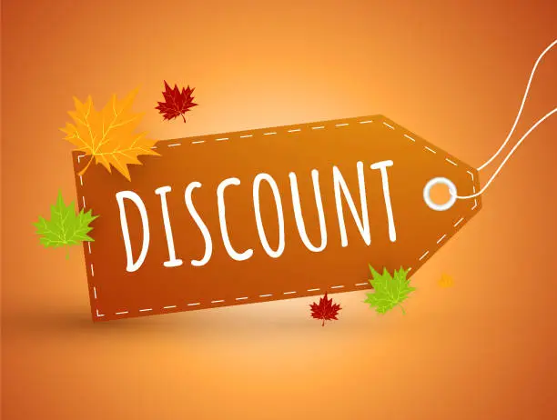 Vector illustration of Autumn discount sticker