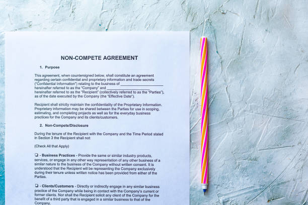 non-compete agreement form - clause imagens e fotografias de stock