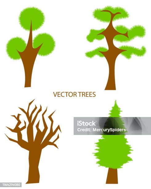 Vectorised Trees Trees Vector Pack Illustration Stock Illustration - Download Image Now ...