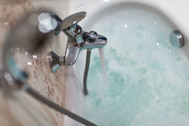 istock Foamy hot bath in a modern bathroom 1164218906