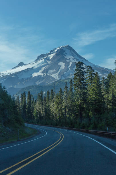 Road background in Oregon Road background in Oregon mt hood photos stock pictures, royalty-free photos & images