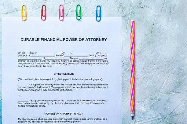 istock Durable financial Power of Attorney Form or POA document 1164220274