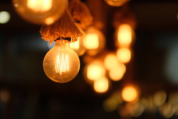 close up round dazzle bulb under tassel.