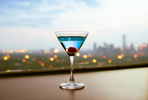 istock Martini with the city background 1164225792
