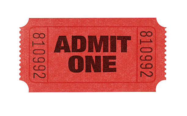 rosso biglietto di ingresso - ticket ticket stub red movie ticket foto e immagini stock