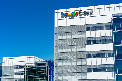 July 19, 2019 Sunnyvale / CA / USA - Google Cloud headquarters located in a modern office park in Silicon Valley; South San Francisco bay area