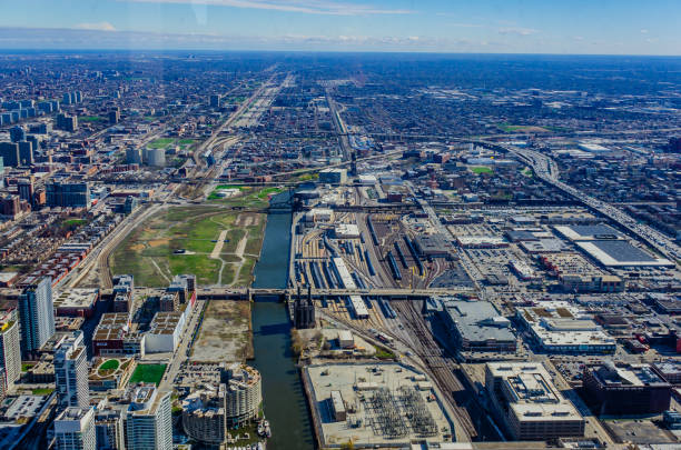 istock Panoramic view of Chicago city 1164237145
