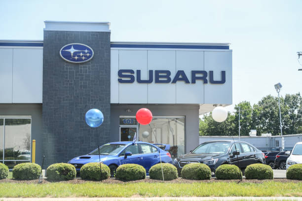Exterior view of Subaru dealership in Princeton stock photo