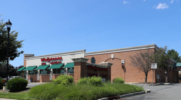 Walgreens store exterior and sign. stock photo