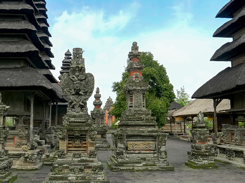 towers and pavillions at pura taman ayun temple, bali