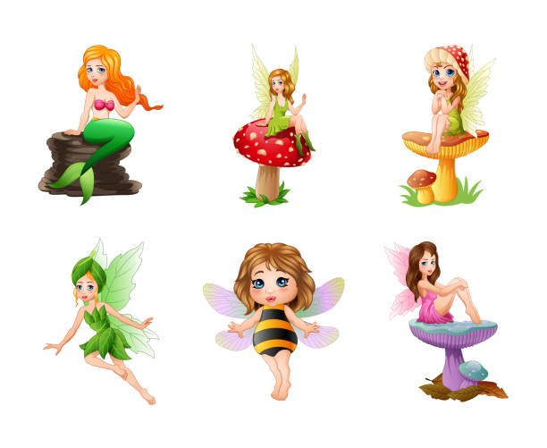 istock Cartoon cute fairy illustration collections 1164249977