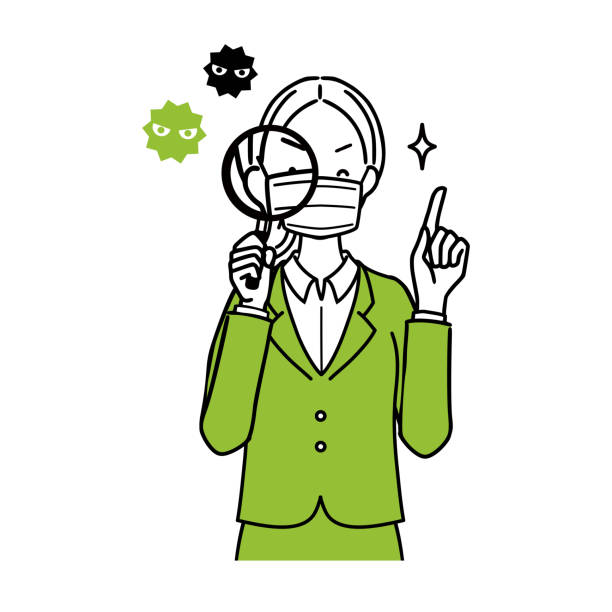 Illustration of a woman who checks. Illustration of a woman who checks. hay fever play stock illustrations