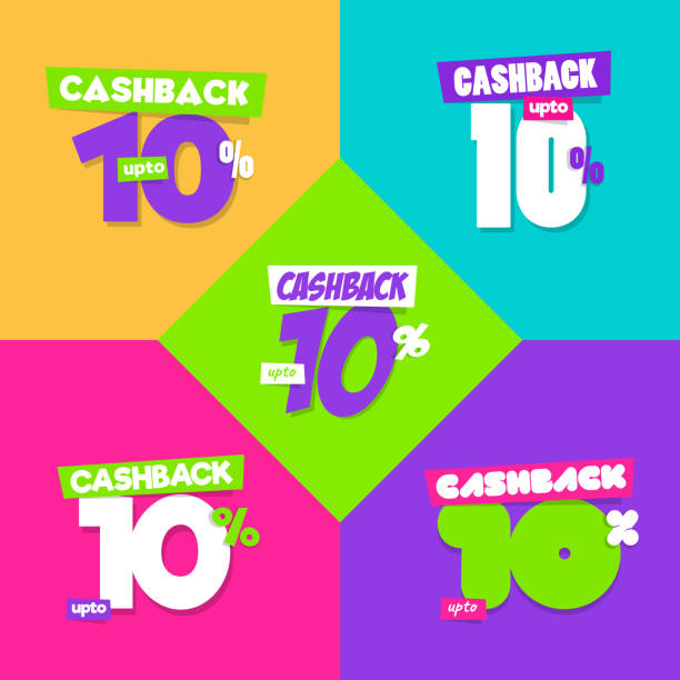 Set of upto 10% Cashback - 5 Different Alternate vector art illustration