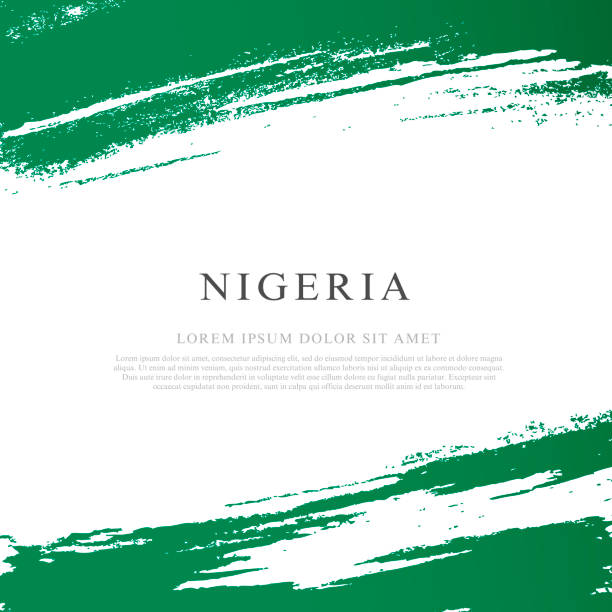 Flag of Nigeria. Vector illustration on white background Flag of Nigeria. Vector illustration on white background. Brush strokes drawn by hand. Independence Day. abuja stock illustrations