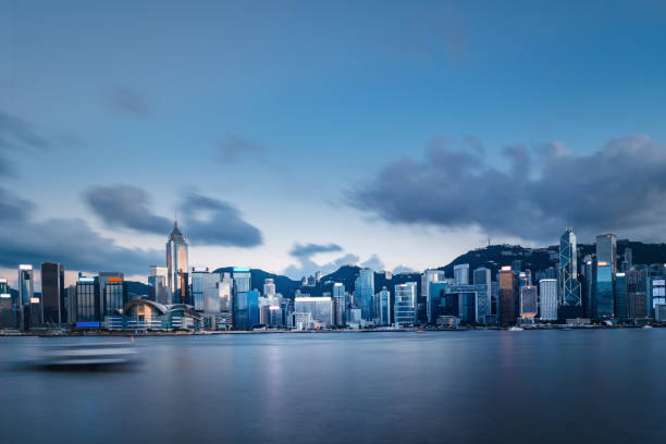 istock Hong Kong Skyscrapers in sunset 1164262699