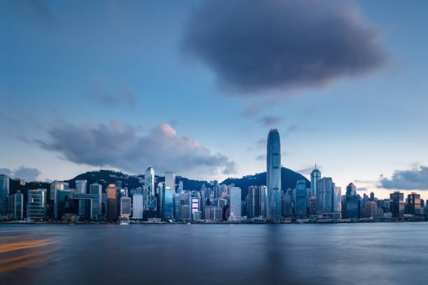 istock Hong Kong Skyscrapers in sunset 1164262700