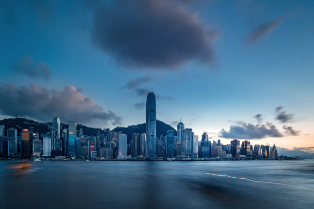 istock Hong Kong Skyscrapers in sunset 1164262705
