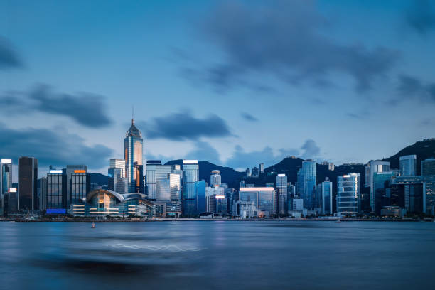 istock Hong Kong Skyscrapers in sunset 1164262707