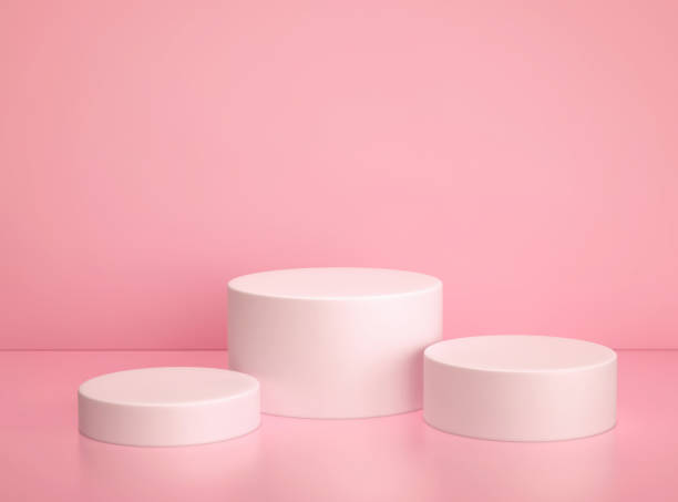 istock Cylinder podium, product display stand on pink background 1164268804
