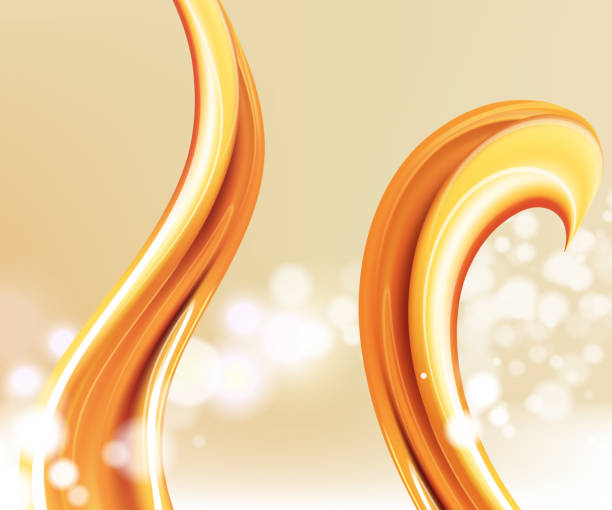istock Orange liquid splash. Set. Juice background. Honey. Colored liquid. Vector . For your design and advertising 1164275622