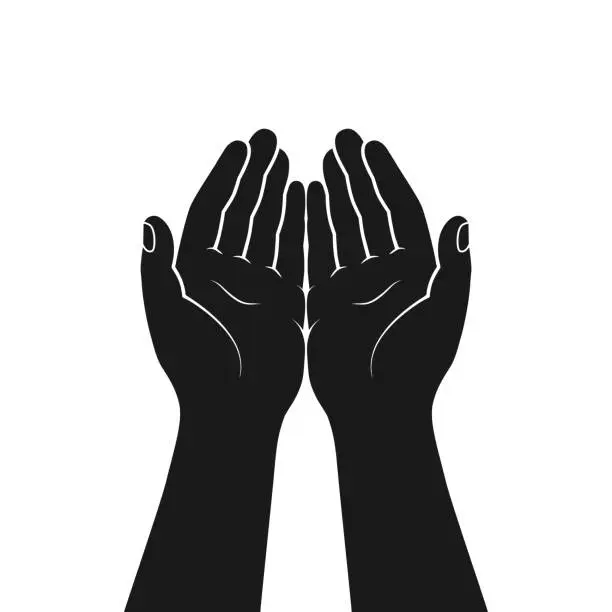 Vector illustration of Hands open
