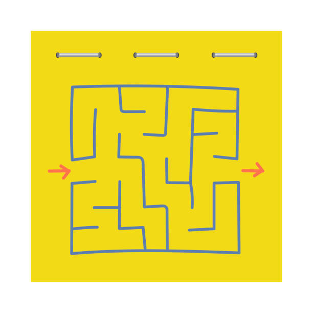 istock Square maze. Game for kids. Puzzle for children. Labyrinth conundrum. Flat vector illustration isolated on white background. 1164278409