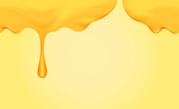istock honey dripping with honey dipper isolated on yellow gold background, honey liquid drop golden of honeycomb for graphic, honey drip splash flowing from top, syrup sweet and sticky flowing splash drip 1164279630