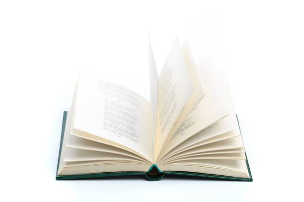 istock open vintage book isolated on a white background -Image 1164284034