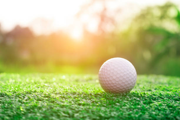 istock Golf balls on green lawns in beautiful golf courses 1164284931