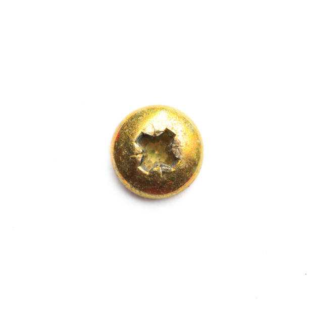 Screw heads, nuts, rivets isolated on white. - Image