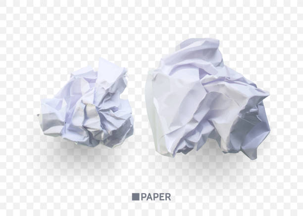 Crumpled paper ball. isolated on transparent background. vector illustration for businnes concept, banner, web site and other Crumpled paper ball. isolated on transparent background. vector illustration for business concept, banner, web site and other. vector crumpled paper ball stock illustrations