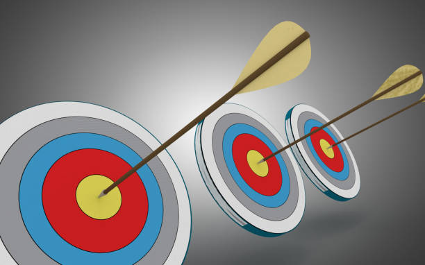 istock arrow hittings center of target. 1164295155