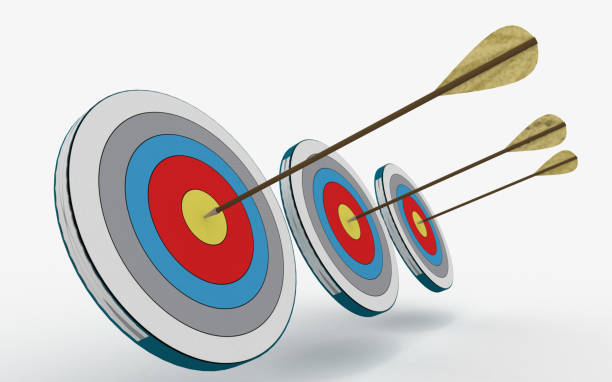 istock arrow hittings center of target. 1164295159