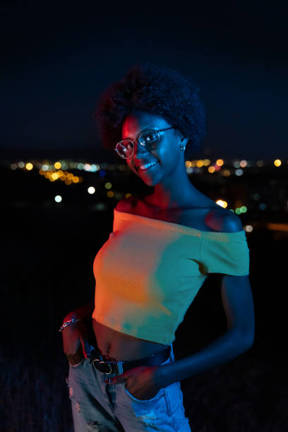 istock Nightlife with city lights at background 1164299803