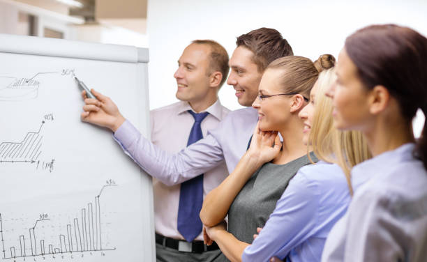 istock business team with flip board having discussion 1164306676