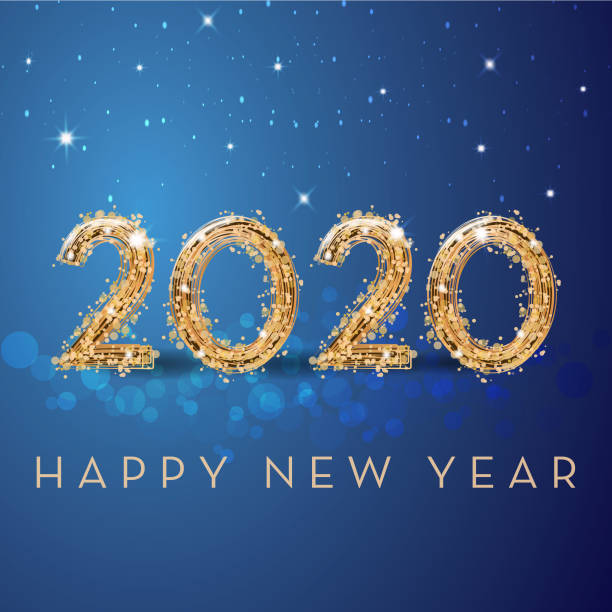 ilustraciones, imágenes clip art, dibujos animados e iconos de stock de feliz año nuevo - 2020